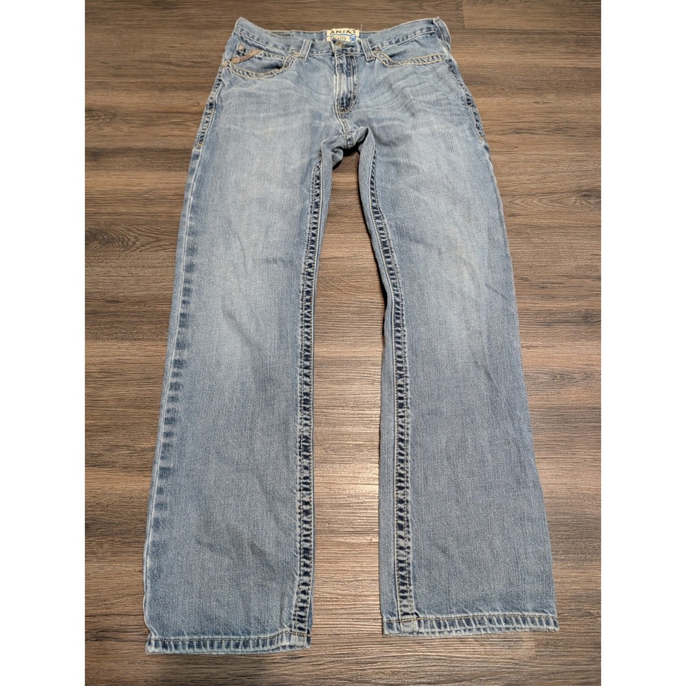 Ariat M2 Relaxed Bootcut Jeans Mens 32x34 Light Wash Western Contrast Stitch